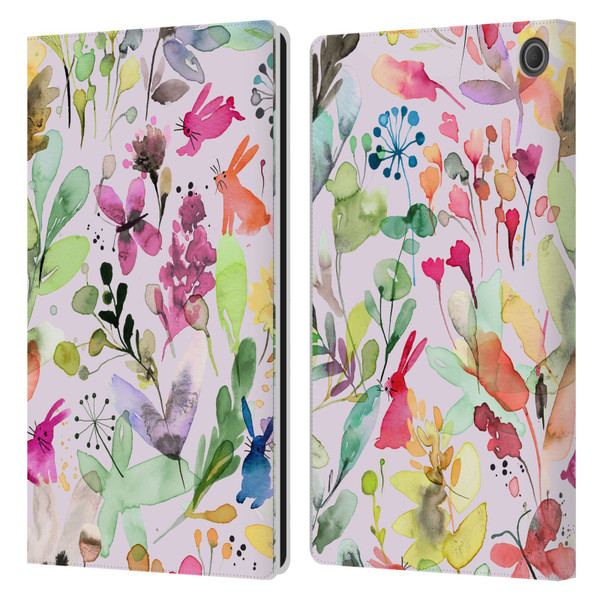 Ninola Flower Patterns Meadow Leather Book Wallet Case Cover For Amazon Fire Max 11 2023