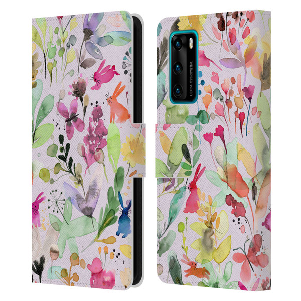 Ninola Flower Patterns Meadow Leather Book Wallet Case Cover For Huawei P40 5G