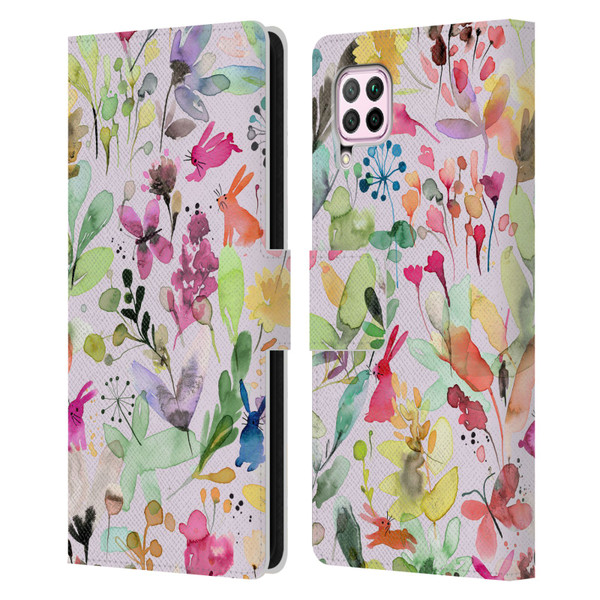 Ninola Flower Patterns Meadow Leather Book Wallet Case Cover For Huawei Nova 6 SE / P40 Lite