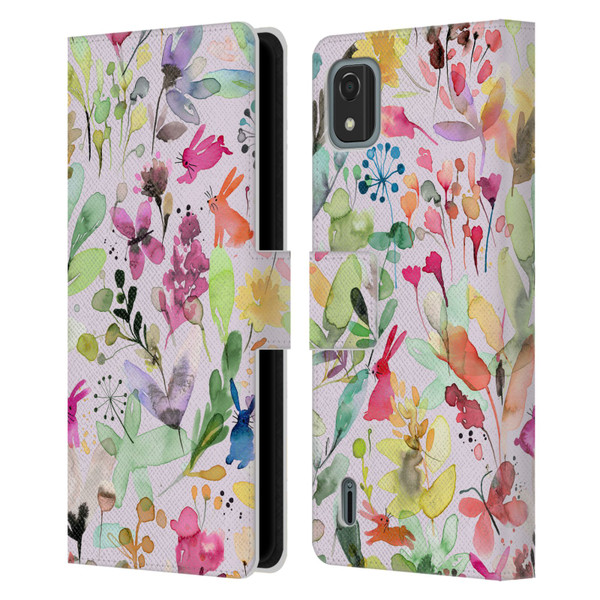 Ninola Flower Patterns Meadow Leather Book Wallet Case Cover For Nokia C2 2nd Edition