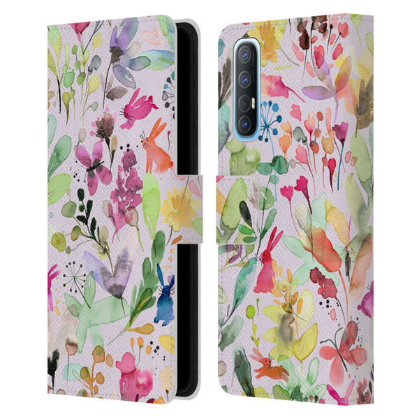 Ninola Flower Patterns Meadow Leather Book Wallet Case Cover For OPPO Find X2 Neo 5G