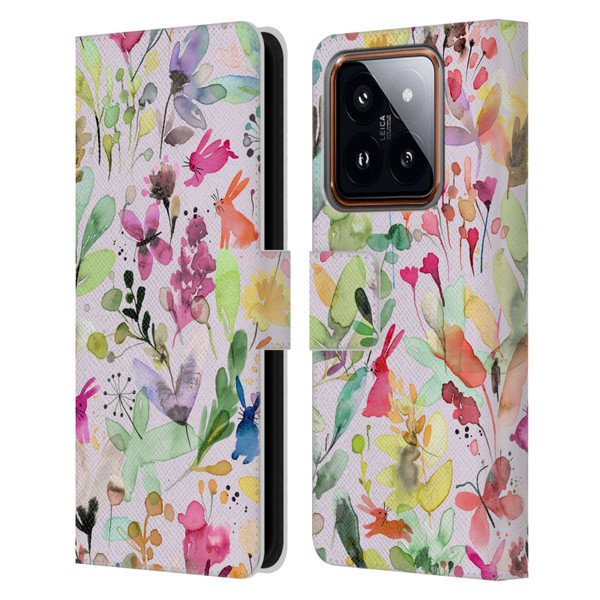 Ninola Flower Patterns Meadow Leather Book Wallet Case Cover For Xiaomi 14