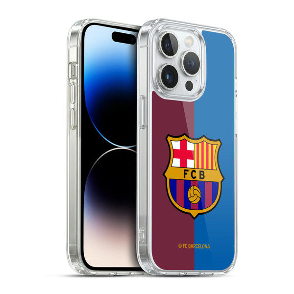 FC Barcelona 2024/25 Crest Kit Home Soft Gel Case for Apple iPhone 14 Pro & MagSafe
