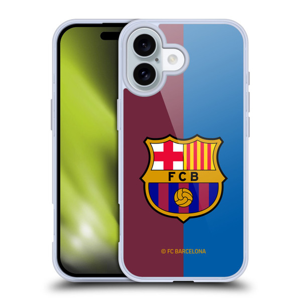 FC Barcelona 2024/25 Crest Kit Home Soft Gel Case for Apple iPhone 16