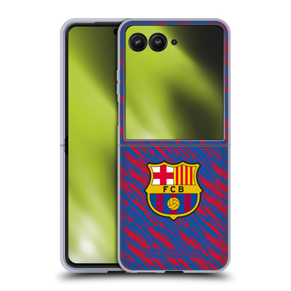 FC Barcelona Crest Patterns Glitch Soft Gel Case for Motorola Razr 50 Ultra