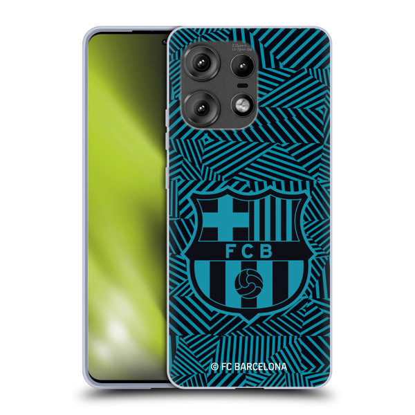 FC Barcelona Crest Black Soft Gel Case for Motorola Edge 50 Pro