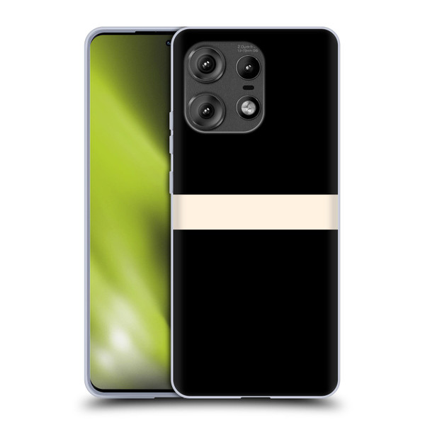Kierkegaard Design Studio Art Stripe Minimalist Black Cream Soft Gel Case for Motorola Edge 50 Pro