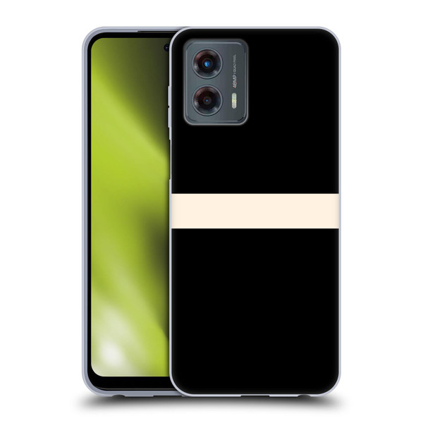 Kierkegaard Design Studio Art Stripe Minimalist Black Cream Soft Gel Case for Motorola Moto G (2023)