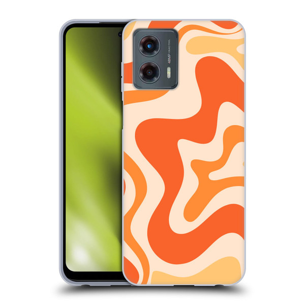 Kierkegaard Design Studio Retro Abstract Patterns Tangerine Orange Tone Soft Gel Case for Motorola Moto G (2023)