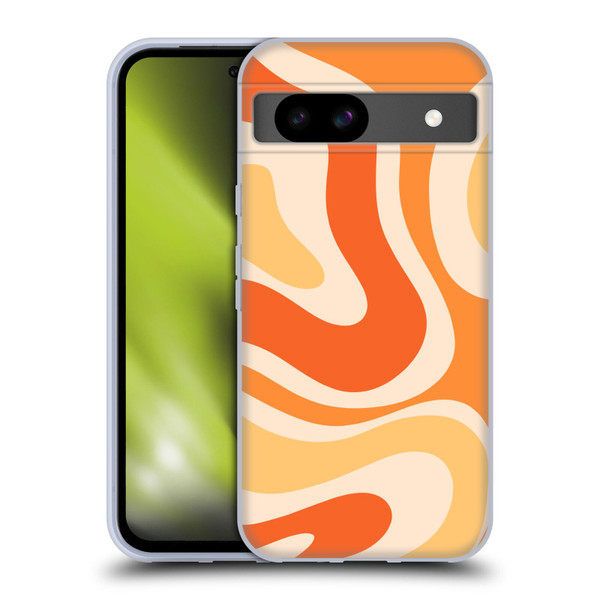 Kierkegaard Design Studio Retro Abstract Patterns Modern Orange Tangerine Swirl Soft Gel Case for Google Pixel 8a