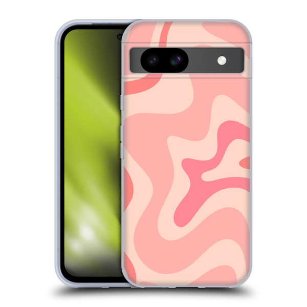 Kierkegaard Design Studio Retro Abstract Patterns Soft Pink Liquid Swirl Soft Gel Case for Google Pixel 8a