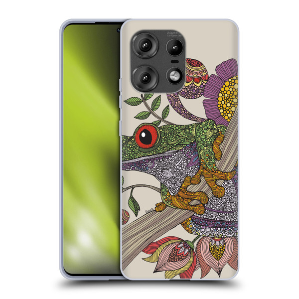 Valentina Animals And Floral Frog Soft Gel Case for Motorola Edge 50 Pro