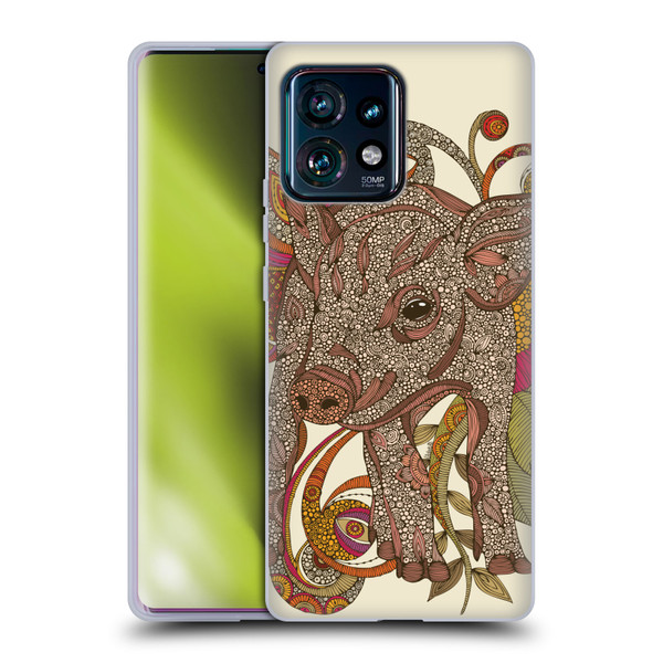 Valentina Animals And Floral Pig Soft Gel Case for Motorola Edge Plus 2023
