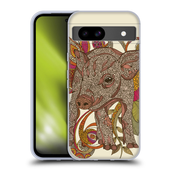 Valentina Animals And Floral Pig Soft Gel Case for Google Pixel 8a