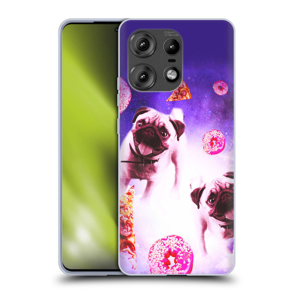 Random Galaxy Mixed Designs Pugs Pizza & Donut Soft Gel Case for Motorola Edge 50 Pro