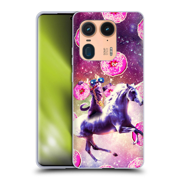 Random Galaxy Mixed Designs Thug Cat Riding Unicorn Soft Gel Case for Motorola Edge 50 Ultra/X50 Ultra