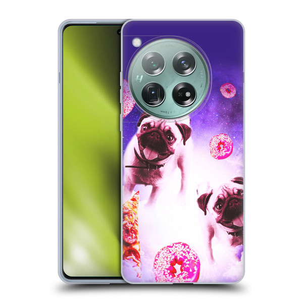 Random Galaxy Mixed Designs Pugs Pizza & Donut Soft Gel Case for OnePlus 12