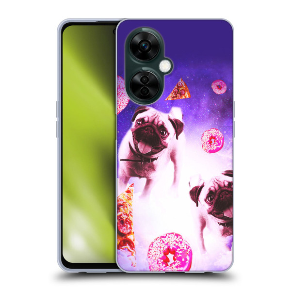 Random Galaxy Mixed Designs Pugs Pizza & Donut Soft Gel Case for OnePlus Nord N30