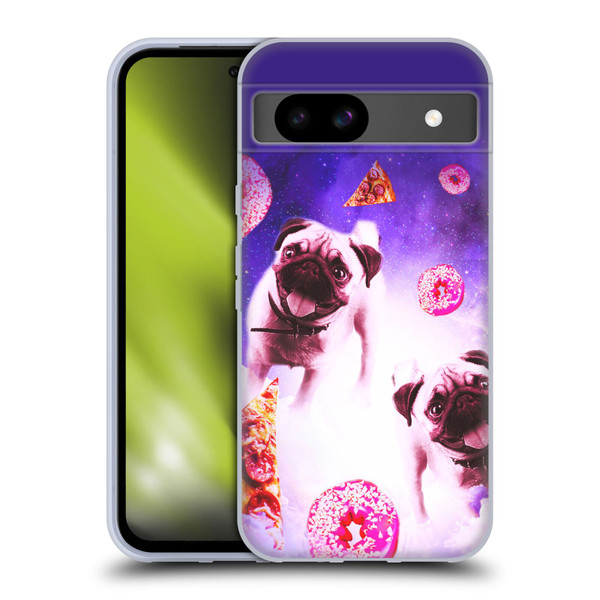 Random Galaxy Mixed Designs Pugs Pizza & Donut Soft Gel Case for Google Pixel 8a