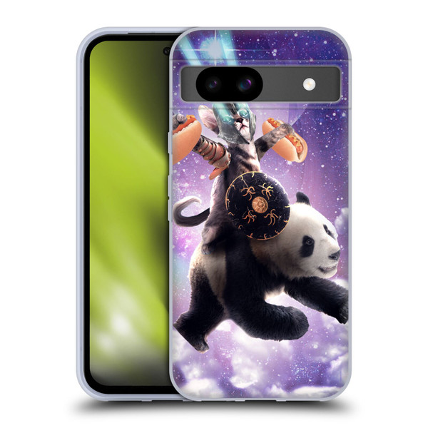 Random Galaxy Mixed Designs Warrior Cat Riding Panda Soft Gel Case for Google Pixel 8a