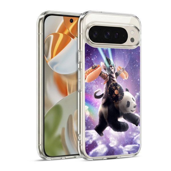 Random Galaxy Mixed Designs Warrior Cat Riding Panda Soft Gel Case for Google Pixel 9 / Pixel 9 Pro