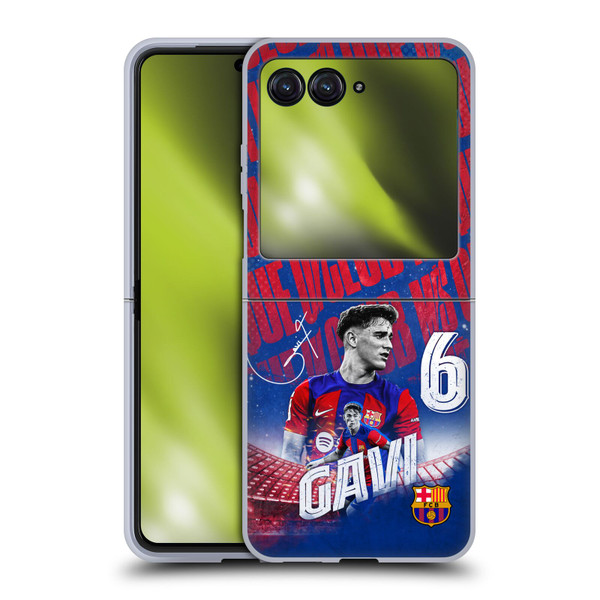 FC Barcelona 2023/24 First Team Gavi Soft Gel Case for Motorola Razr 40 Ultra / Razr+ 2023