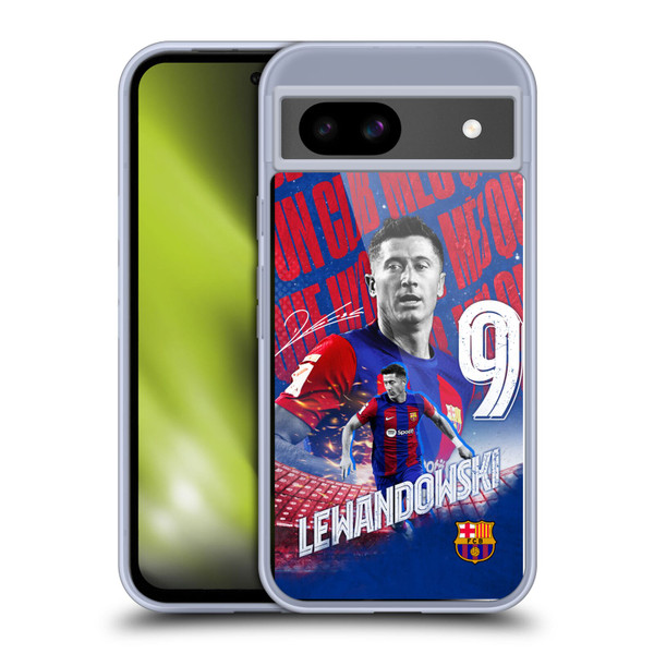 FC Barcelona 2023/24 First Team Robert Lewandowski Soft Gel Case for Google Pixel 8a