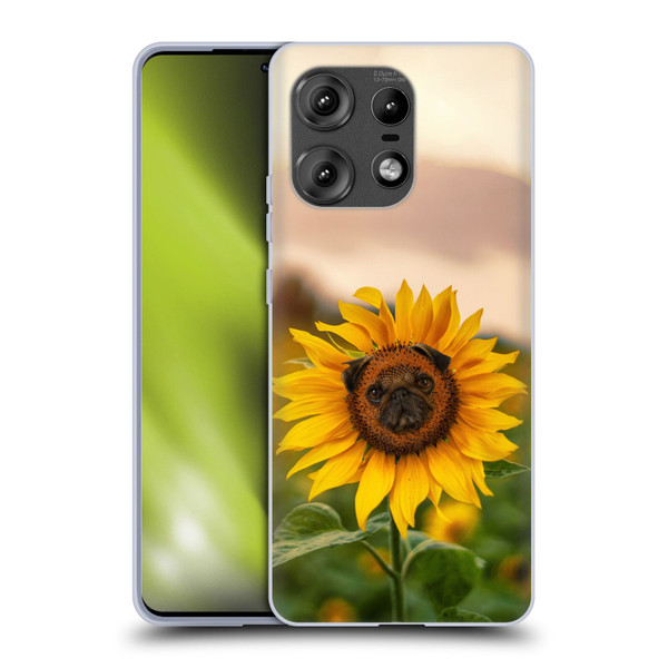 Pixelmated Animals Surreal Pets Pugflower Soft Gel Case for Motorola Edge 50 Pro