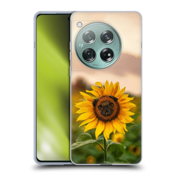 Pixelmated Animals Surreal Pets Pugflower Soft Gel Case for OnePlus 12