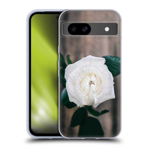 Pixelmated Animals Surreal Pets Peacock Rose Soft Gel Case for Google Pixel 8a