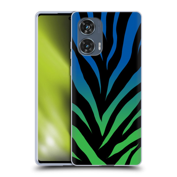 Grace Illustration Animal Prints Ombré Zebra Soft Gel Case for Motorola Edge 50 Fusion