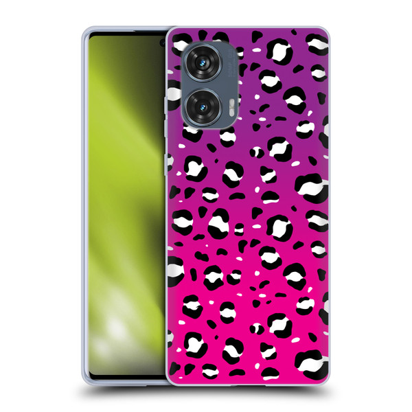 Grace Illustration Animal Prints Pink Leopard Soft Gel Case for Motorola Edge 50 Fusion