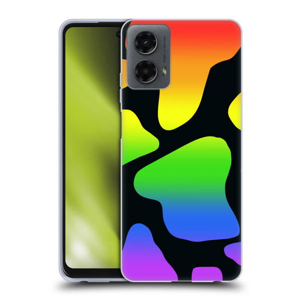 Grace Illustration Cow Prints Rainbow Soft Gel Case for Motorola Moto G (2024)