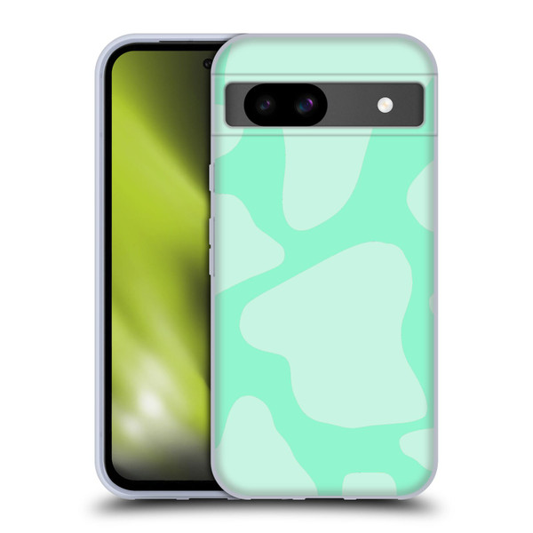 Grace Illustration Cow Prints Mint Green Soft Gel Case for Google Pixel 8a