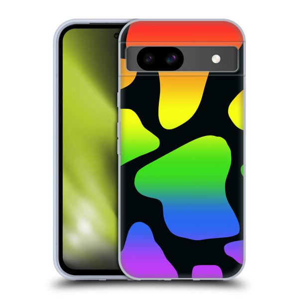 Grace Illustration Cow Prints Rainbow Soft Gel Case for Google Pixel 8a