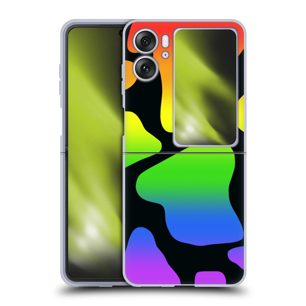 Grace Illustration Cow Prints Rainbow Soft Gel Case for OPPO Find N2 Flip