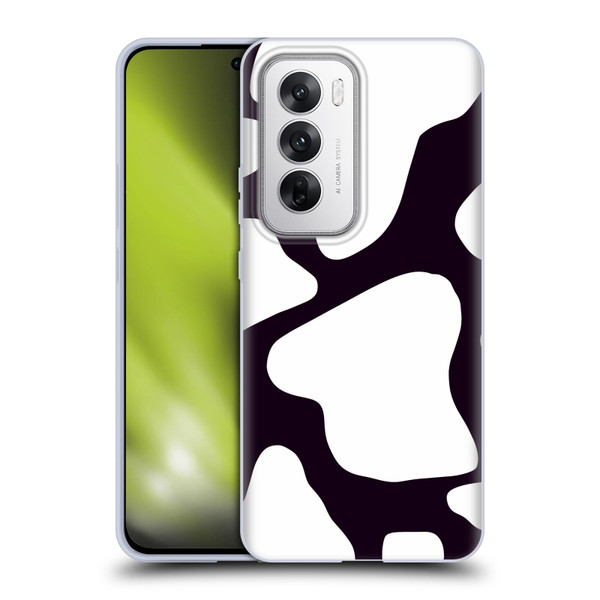 Grace Illustration Cow Prints Black And White Soft Gel Case for OPPO Reno12 5G
