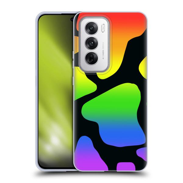Grace Illustration Cow Prints Rainbow Soft Gel Case for OPPO Reno12 5G