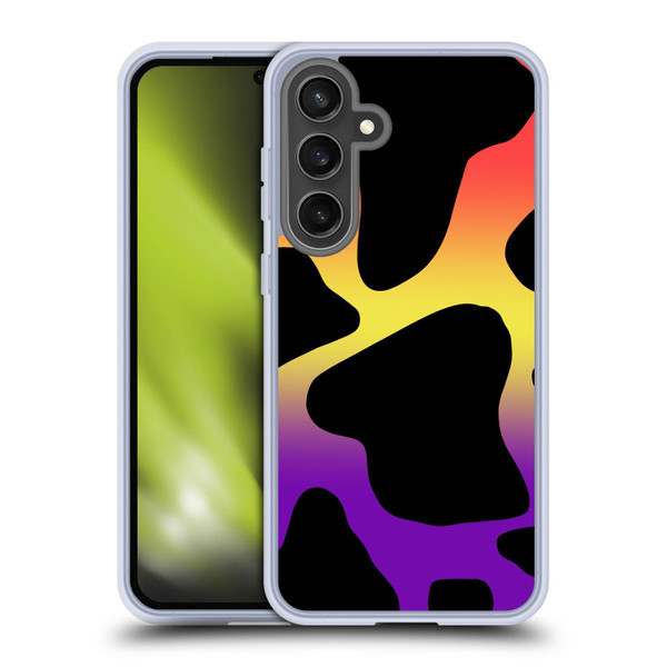 Grace Illustration Cow Prints Sunset Soft Gel Case for Samsung Galaxy S24 FE