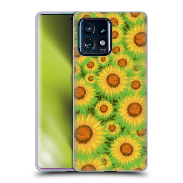 Grace Illustration Lovely Floral Sunflower Soft Gel Case for Motorola Edge Plus 2023