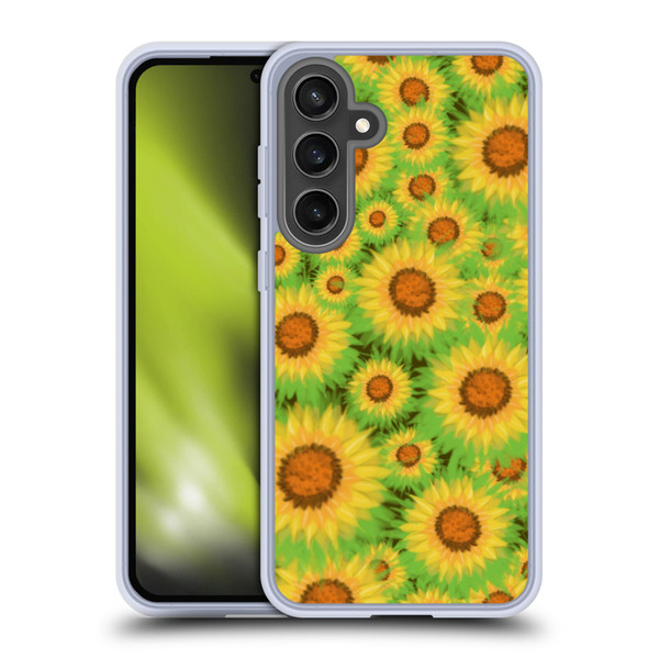 Grace Illustration Lovely Floral Sunflower Soft Gel Case for Samsung Galaxy S24 FE