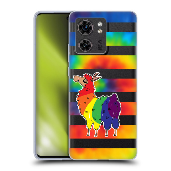 Grace Illustration Llama Pride Soft Gel Case for Motorola Edge (2023)