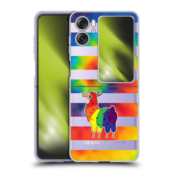 Grace Illustration Llama Pride Soft Gel Case for OPPO Find N2 Flip