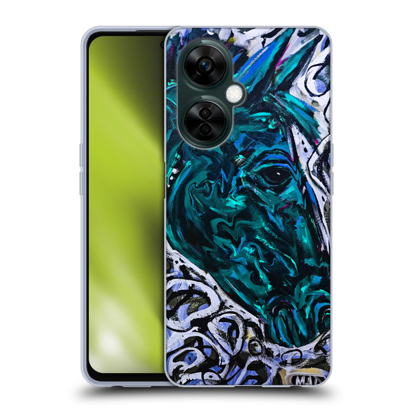 Mad Dog Art Gallery Animals Blue Horse Soft Gel Case for OnePlus Nord N30
