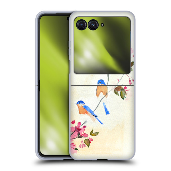 Mai Autumn Birds Blossoms Soft Gel Case for Motorola Razr 40 Ultra / Razr+ 2023
