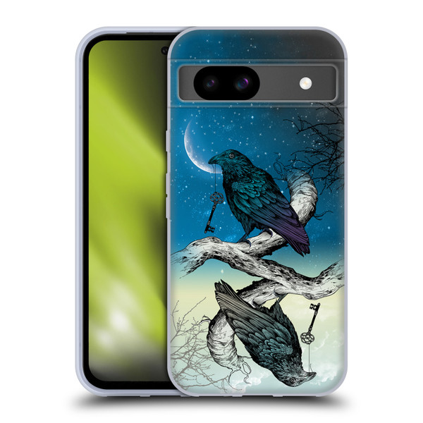 Rachel Caldwell Animals 3 Raven Soft Gel Case for Google Pixel 8a