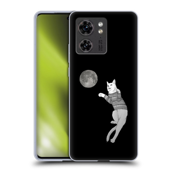 Barruf Animals Cat-ch The Moon Soft Gel Case for Motorola Edge (2023)
