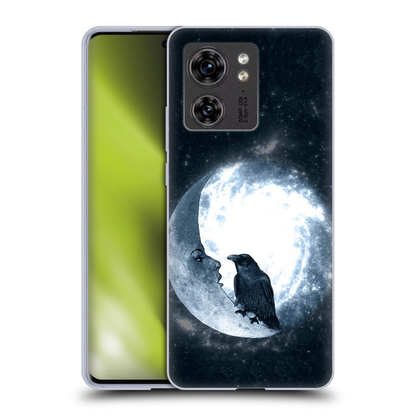 Barruf Animals Crow and Its Moon Soft Gel Case for Motorola Edge (2023)