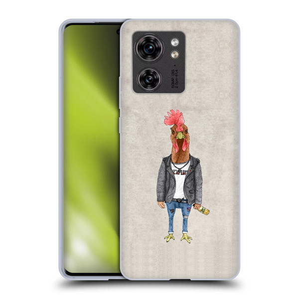 Barruf Animals Punk Rooster Soft Gel Case for Motorola Edge (2023)