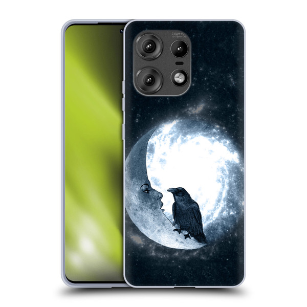 Barruf Animals Crow and Its Moon Soft Gel Case for Motorola Edge 50 Pro